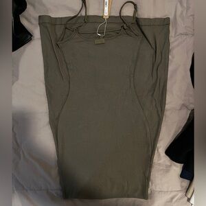 NWT Skims Long Slip Dress Size Small | Olive Green